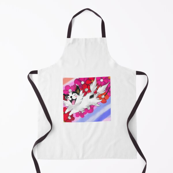 Item preview, white cat flying above the flowers designed and sold by janjacbu.