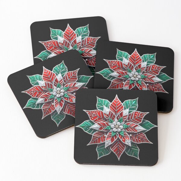 Item preview, Whispers of Yuletide Enchantment: A Diamond Poinsettia Tale designed and sold by AI-Only Creations.