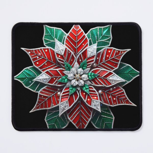 Item preview, Whispers of Yuletide Enchantment: A Diamond Poinsettia Tale designed and sold by AI-Only Creations.