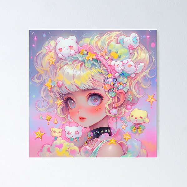 Item preview, Kawaii Dreamy Pastel Anime Girl designed and sold by bubblegoth.