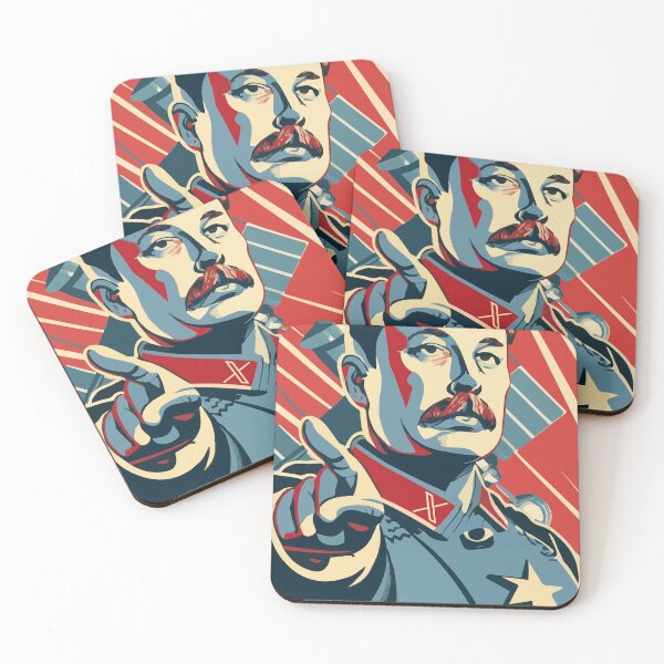 Item preview, Joseph Starlink Elon Musk portrayed as Stalin in style of CCCP Russian Propaganda Poster designed and sold by PrintShangri-La.