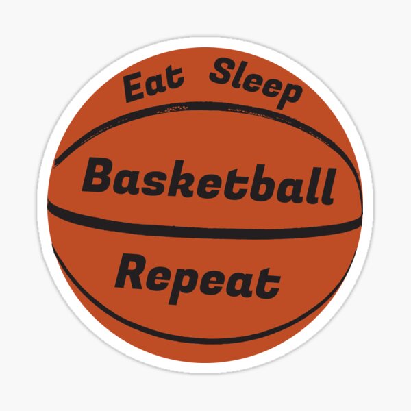 Item preview, Eat sleep basketball repeat - text on the ball designed and sold by twisted-dot.