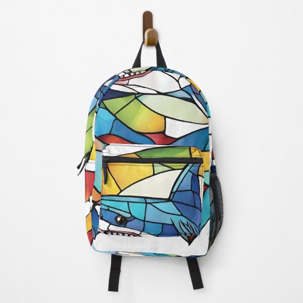 Item preview, colorful stained glass with animals, shark 1 designed and sold by GroonSpace.