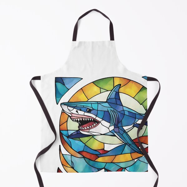 Item preview, colorful stained glass with animals, shark 1 designed and sold by GroonSpace.