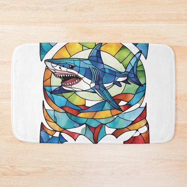 Item preview, colorful stained glass with animals, shark 1 designed and sold by GroonSpace.