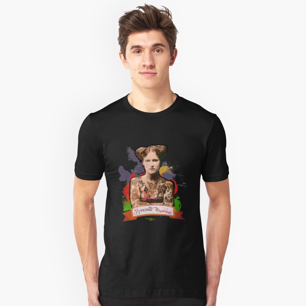 Princess Christina (The Tattooed lady) - The Britannia Panopticon Slim Fit T-Shirt