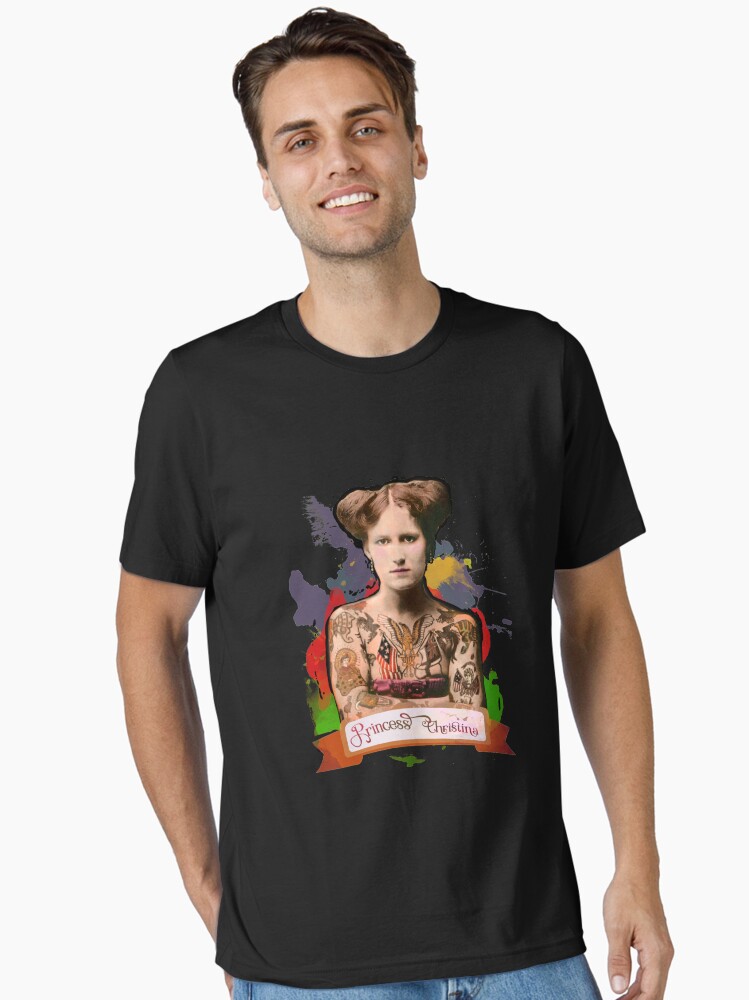 Thumbnail 1 of 7, Essential T-Shirt, Princess Christina (The Tattooed lady) - The Britannia Panopticon designed and sold by BritPanopticon.