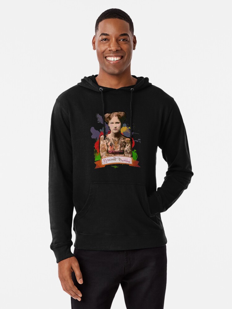 Thumbnail 1 of 5, Lightweight Hoodie, Princess Christina (The Tattooed lady) - The Britannia Panopticon designed and sold by BritPanopticon.