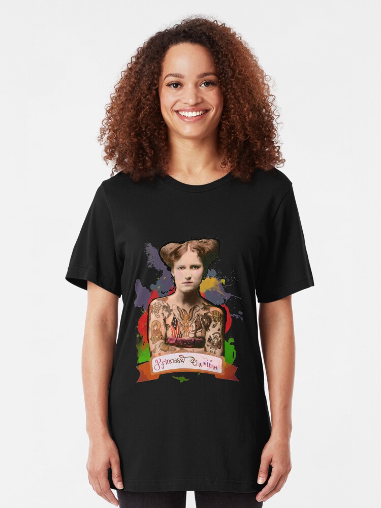 Alternate view of Princess Christina (The Tattooed lady) - The Britannia Panopticon Slim Fit T-Shirt