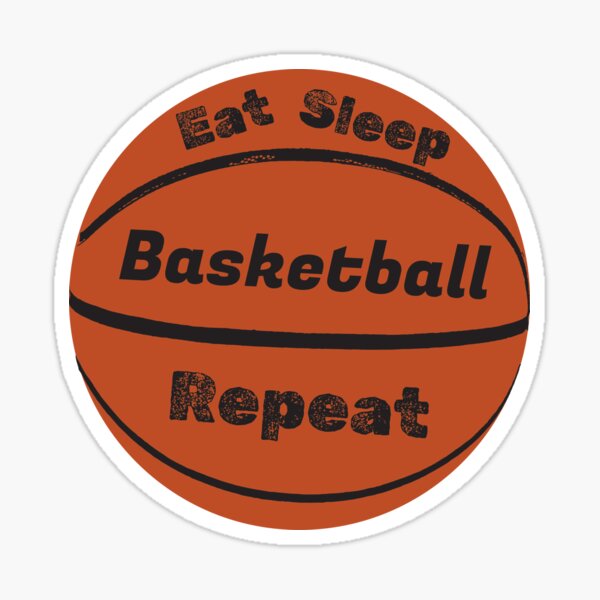 Item preview, Eat sleep basketball repeat - text on the ball designed and sold by twisted-dot.