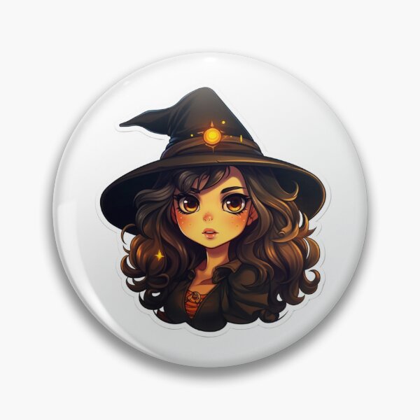 Item preview, Enchanting Beauty: Cartoon Witch with Brown Hair designed and sold by PureGlee.