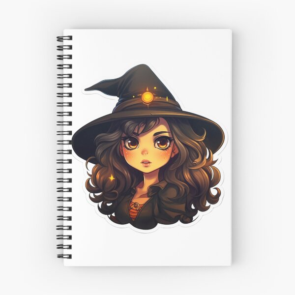 Item preview, Enchanting Beauty: Cartoon Witch with Brown Hair designed and sold by PureGlee.