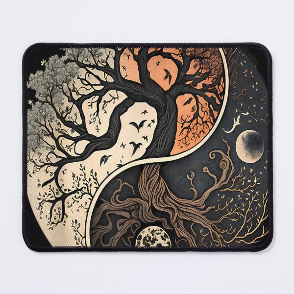 Item preview, Harmonious Tees Tree of Life Yin Yang Black designed and sold by studiopekepeke.