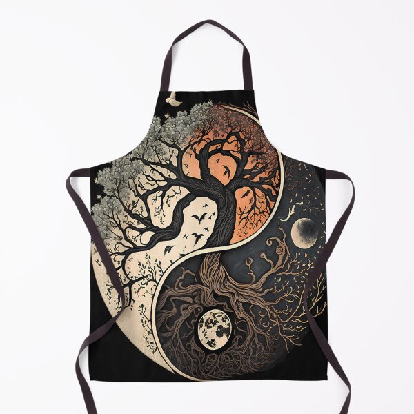 Aperçu de l'œuvre Harmonious Tees Arbre de Vie Yin Yang Noir créée et vendue par studiopekepeke.