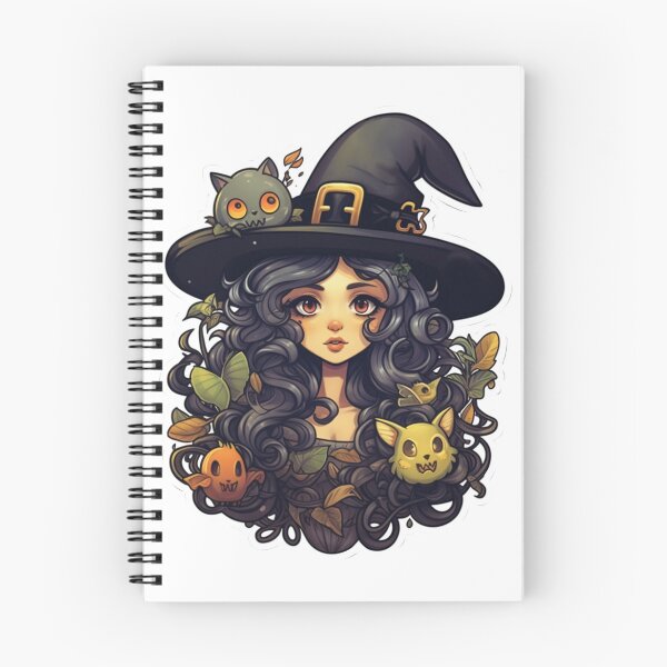 Item preview, Mystical Noir: Cartoon Witch with Black Blue Hair designed and sold by PureGlee.