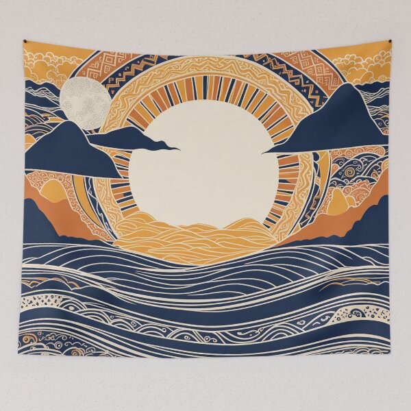 Item preview, Sun, Moon, Mountain, Sea, Wind and Life in Universe, illustration designed and sold by boyangyang.