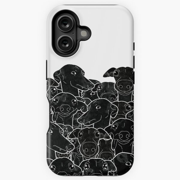 Vista previa del artículo con la obra «Patrón de galgos en blanco y negro», diseñado y vendido por Iluvmygreyhound.
