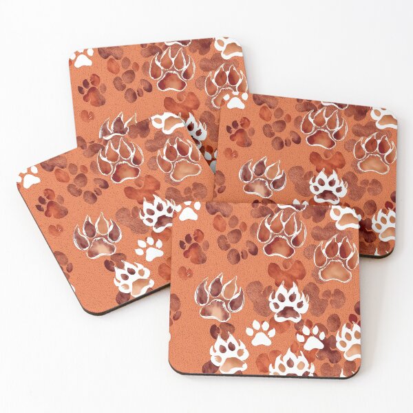 Item preview, Watercolor paws prints- peach designed and sold by PragmaticP.