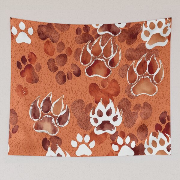 Item preview, Watercolor paws prints- peach designed and sold by PragmaticP.