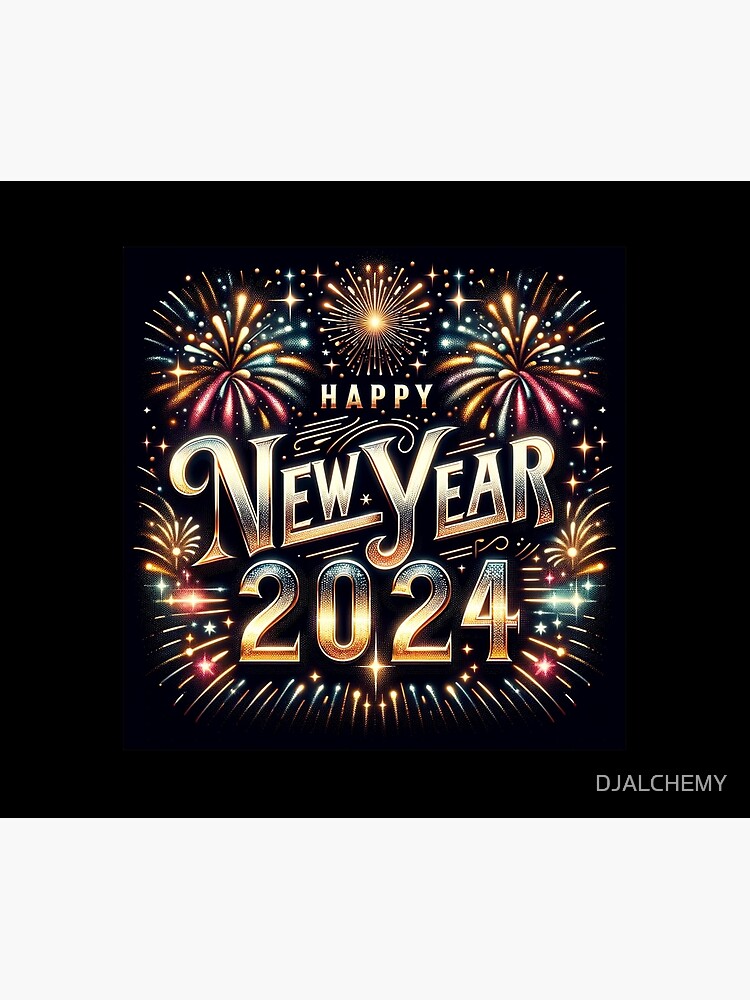Thumbnail 3 of 3, Tapestry, Happy New Year 2024 designed and sold by DJALCHEMY.