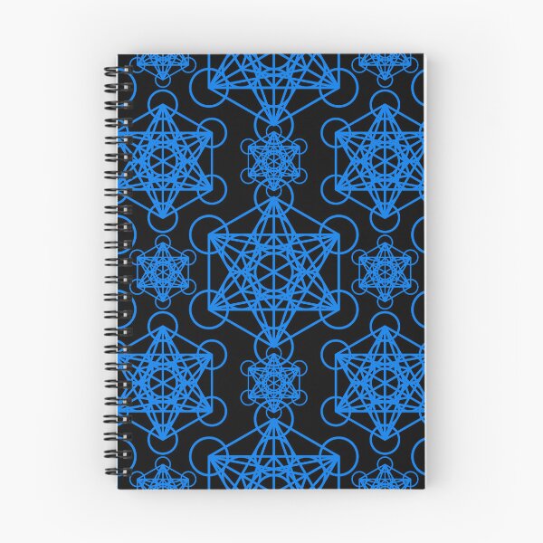 Artikelvorschau, Blaue und schwarze Heilige Geometrie: Metatrons Würfelmuster entworfen und verkauft von LunarisPlexus.