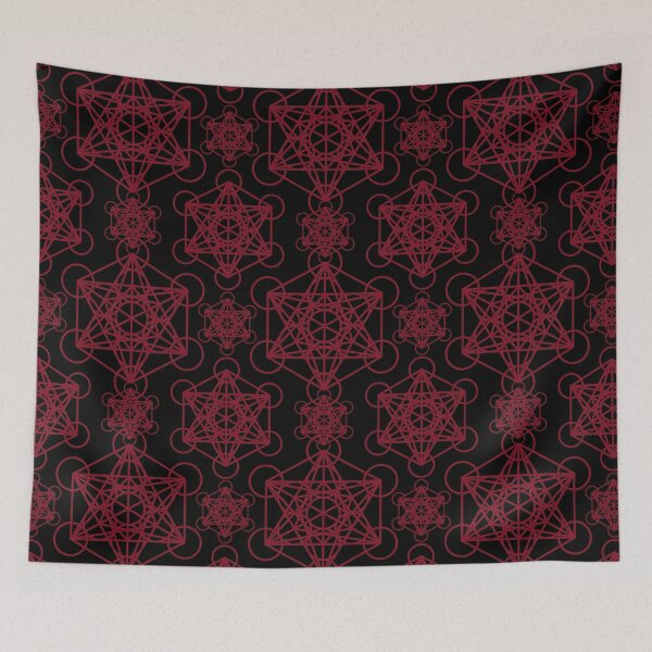 Item preview, Red & Black Sacred Geometry:  Metatron's Cube Pattern designed and sold by LunarisPlexus.