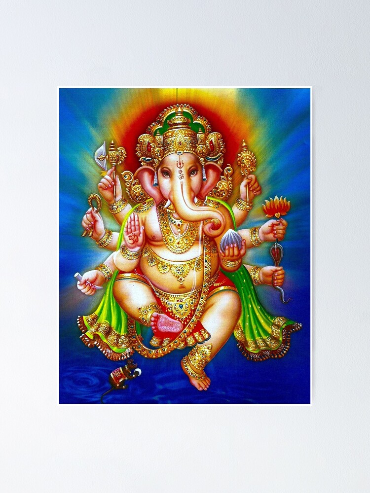 GANESHA HINDU GOD ; Vintage Deity Print GANESHA HINDU GOD ; Vintage Deity Print
