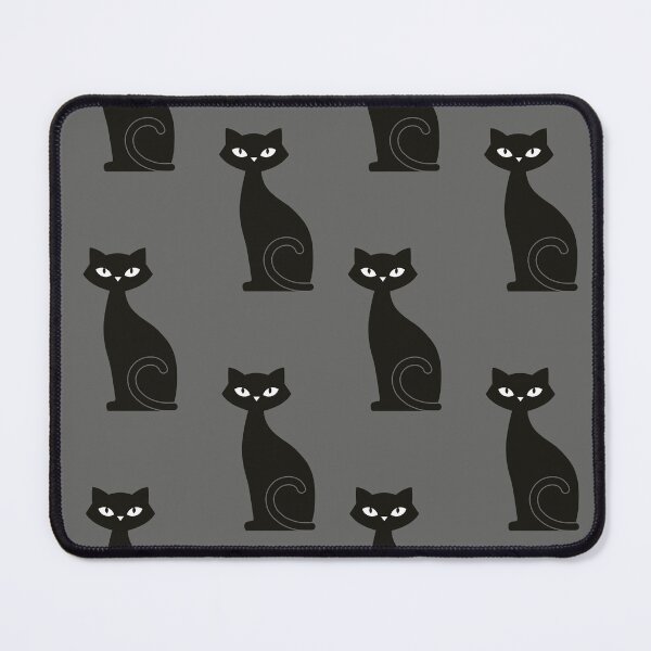 Item preview, Black Cat Pattern Grey Background designed and sold by TenebrousRose.