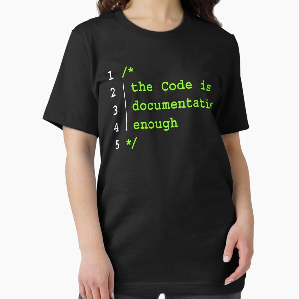 Item preview, THE CODE IS DOCUMENTATION ENOUGH designed and sold by Office Geek Shop.