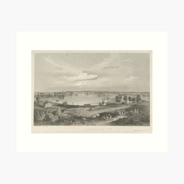 Item preview, Vintage Pictorial Map of Louisville KY (1854) designed and sold by BravuraMedia.