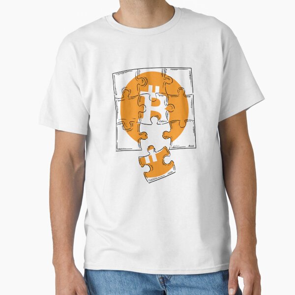 Item preview, Bitcoin coin. Bitcoin logo t-shirt. Crypto Puzzle designed and sold by flexify.