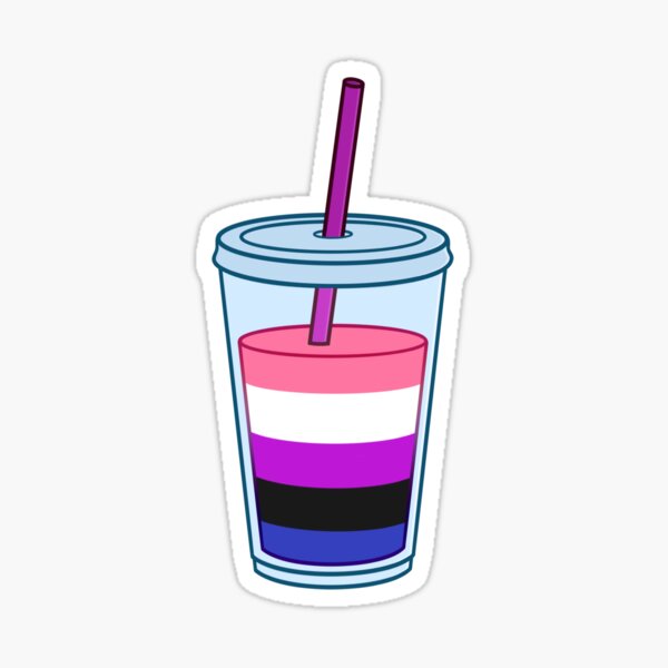 Item preview, Plastic Coffee Cup with Straw Genderfluid Flag designed and sold by AroAxel.
