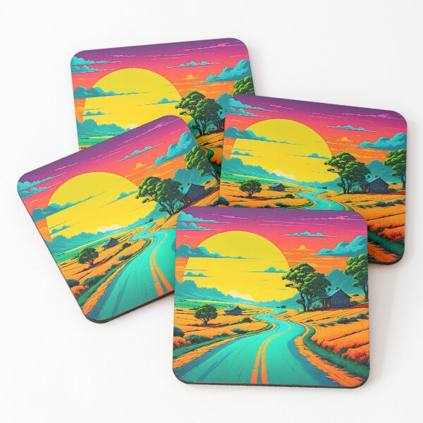 Item preview, Pop Art Style Road Through Countryside - Liminal Space Concept Art designed and sold by liminal-concept.