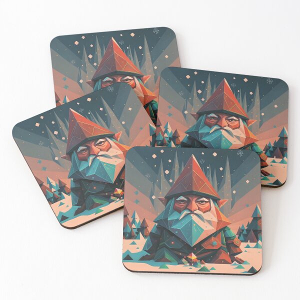 Item preview, Abstract Winter Red Geometric Gnome designed and sold by DragonRealms.