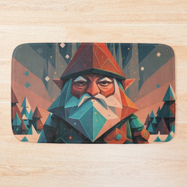 Item preview, Abstract Winter Red Geometric Gnome designed and sold by DragonRealms.