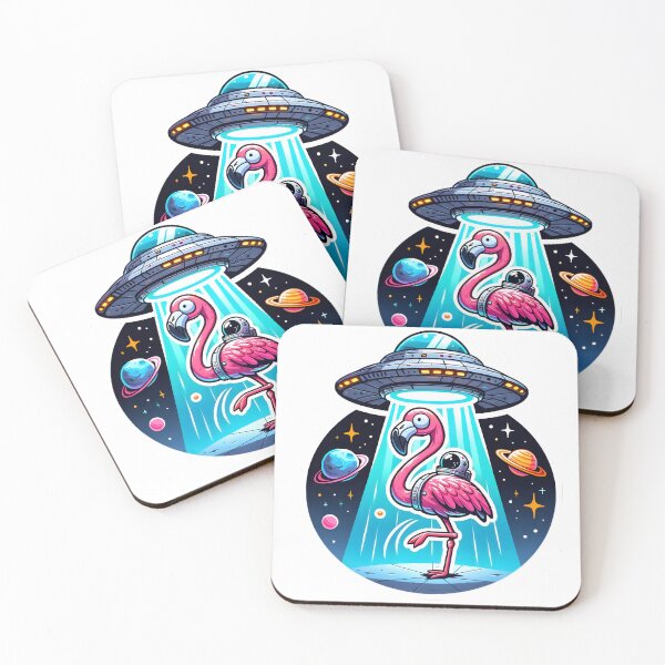 Item preview, Flamingo's Galactic Lift-Off designed and sold by Anechkau.