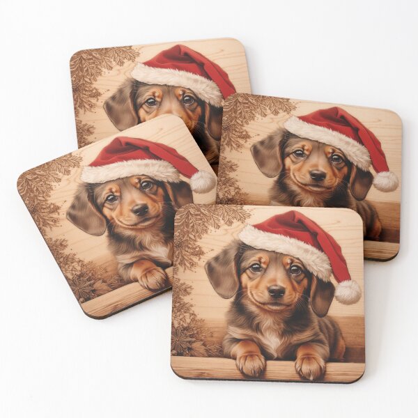 Item preview, Christmas with Dachshund: The Courageous Charm of Wood (Pyro Pets Art - 154) designed and sold by pyropetsart.