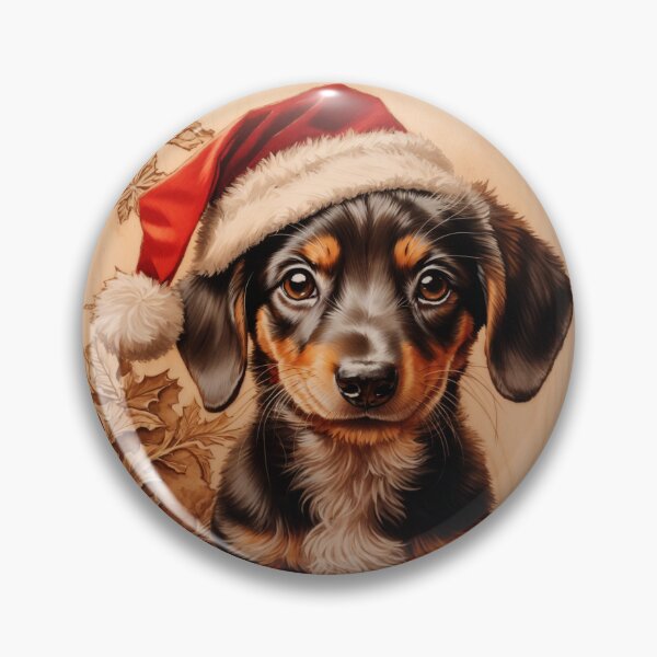 Item preview, Christmas with Dachshund: The Courageous Charm of Wood (Pyro Pets Art - 155) designed and sold by pyropetsart.