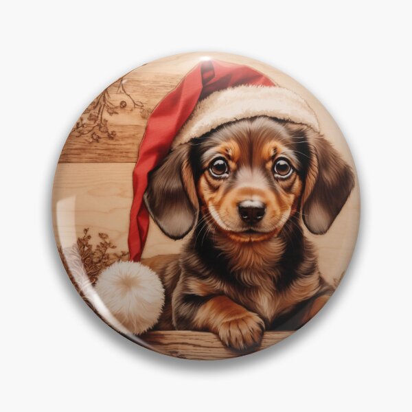 Item preview, Christmas with Dachshund: The Courageous Charm of Wood (Pyro Pets Art - 156) designed and sold by pyropetsart.