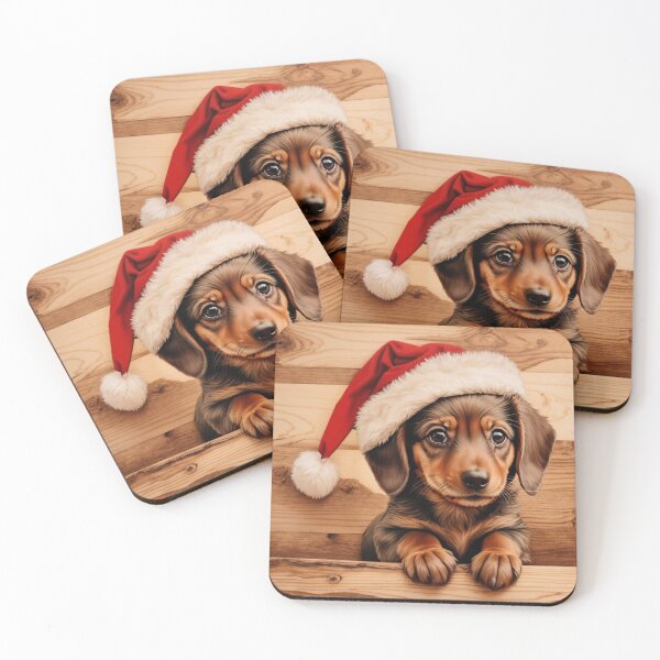 Item preview, Christmas with Dachshund: The Courageous Charm of Wood (Pyro Pets Art - 157) designed and sold by pyropetsart.