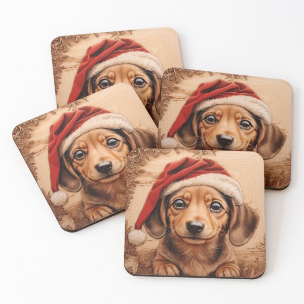 Item preview, Christmas with Dachshund: The Courageous Charm of Wood (Pyro Pets Art - 158) designed and sold by pyropetsart.