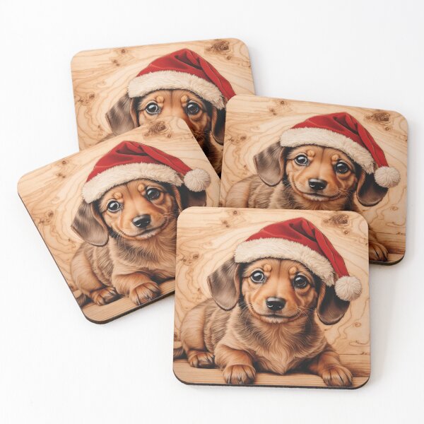 Item preview, Christmas with Dachshund: The Courageous Charm of Wood (Pyro Pets Art - 159) designed and sold by pyropetsart.