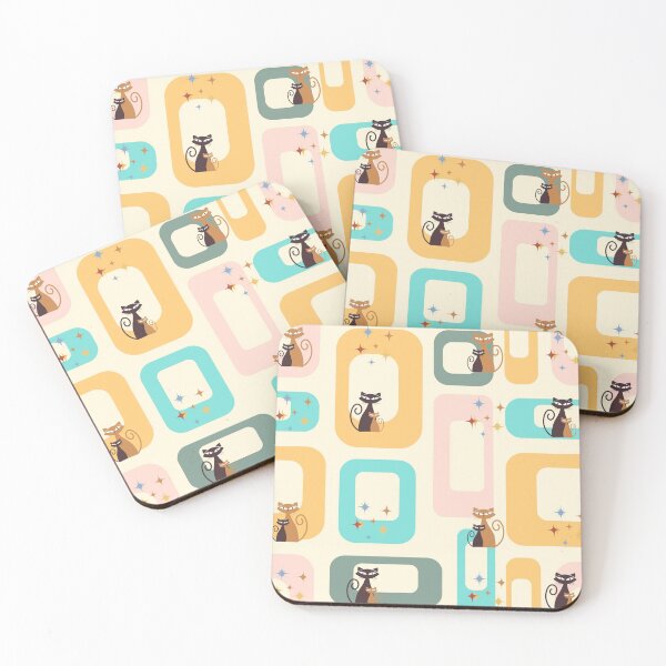 Item preview, Mid-century cats pattern 2 designed and sold by Nupitz.