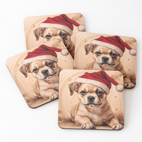 Item preview, Christmas with French Bulldog: The Captivating Character of Wood (Pyro Pets Art - 169) designed and sold by pyropetsart.