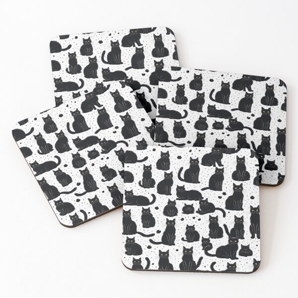 Item preview, Cute Funny Fluffy Black Cats Pattern designed and sold by Simplybe1.