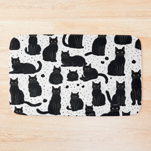 Item preview, Cute Funny Fluffy Black Cats Pattern designed and sold by Simplybe1.