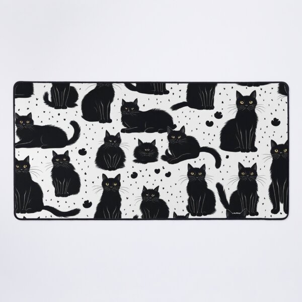 Item preview, Cute Funny Fluffy Black Cats Pattern designed and sold by Simplybe1.