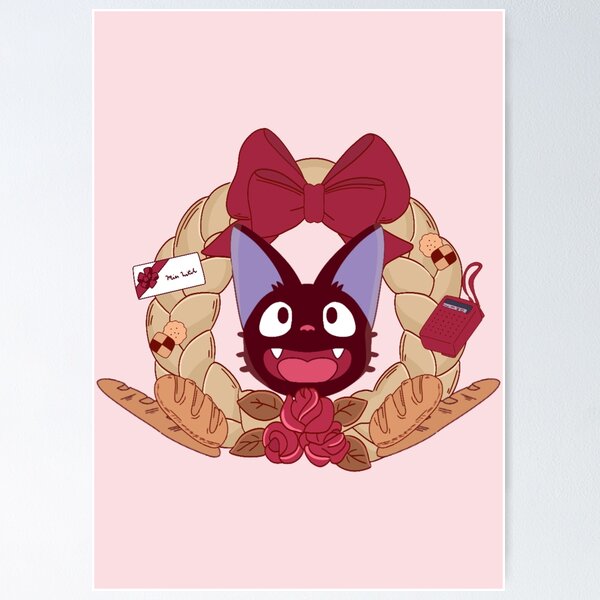 Item preview, kiki's kawaii anime cat black cat designed and sold by Puuk.