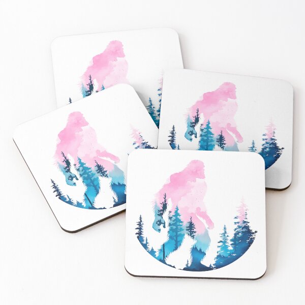 Item preview, Subtle Trans Pride Bigfoot Sasquatch Watercolor Silhouette designed and sold by ArtliciousHUMAN.