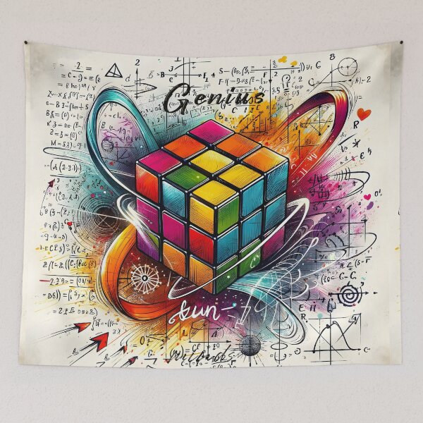 Item preview, Rubik's Cube Conundrum Art designed and sold by inkArtistryfine.